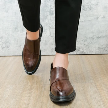 Muški Luksuzni Poslovni Oxfords, Kožne Cipele, Prozračna Večernje Modeliranje cipele, Muške Office Svadbene Cipele na ravne cipele, Gumene čizme, Muške Cipele