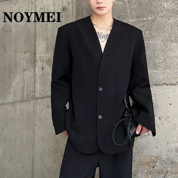 Наплечник NOYMEI Abstinence Series, V-oblika dekoltea, Osjećaj za dizajn, Glavne obrise, Muški jednostavan kostim, jesen Korejski crni blazer WA2520