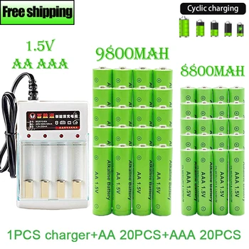 AA AAA Battery2023New 1,5 v baterija AA9800 mah AAA8800 mah punjač za led svjetiljke Flashlighttorelectronic Devices