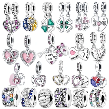 Čisto (eng. sterling) srebro 925 sterling, pink djetelina, butik, privjesak-amulet, original narukvica Pandora, perle-шармы, ogrlica, ženski nakit 