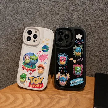 Disney 3D Crtani film Stitch Priča o igračkama Woody Buzz light godine Nosač Kamere Torbica Za Telefon iPhone 14 13 12 11 Pro Max Mekana Torbica Od TPU