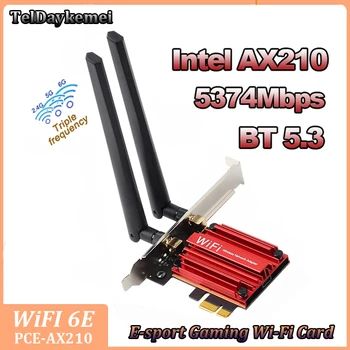 WIFI 6E Bluetooth 5,3 Intel AX210 PCIE WiFi Adapter 5374 Mbit/s tri-band Wireless WiFi 6 Mrežna kartica Windows 10 11Для PC