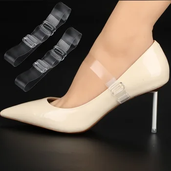 Elastične plastične vezice za cipele, Ženske cipele s remenom na visoku petu Cipele, Vezice za obuću, Modne protuklizni nevidljivi uzicom, Pribor