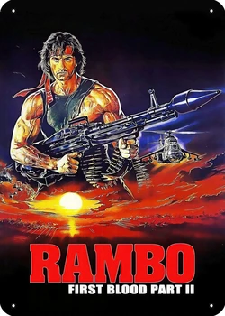Starinski film Rambo II Metalne Жестяная Firma Zidni Ukras Metalni Plakat Glačanje Bar Pub Klub Osoba Špilja Home Dekor Vintage Plakati