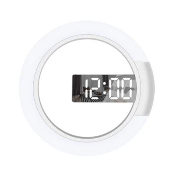 3D led Digitalni Zidni sat, sat za Alarm, Ogledalo Šuplje Sat, sat Stolni, 7 boja, Temperatura noćno svjetlo Za uređenje doma, dnevni boravak