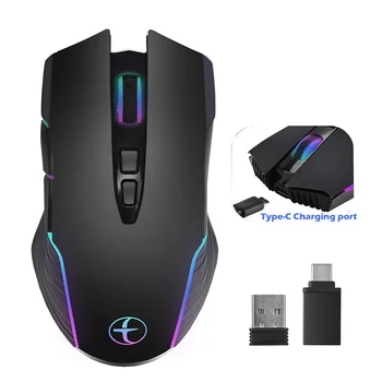 Bežični miš Type-C 2,4 G za prijenosno računalo, Macbook, miša s tihi Klik, punjiva bežični miš, Plug and play