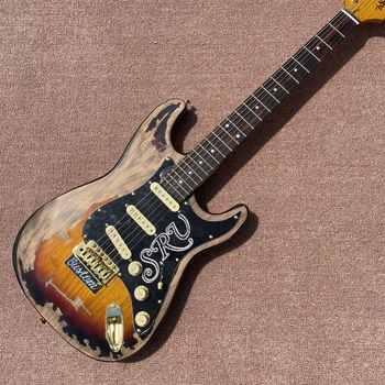 Реликтовая električna gitara, stil SRV, Kućište od johe s javorovim zapise za pečat, električna gitara made besplatna dostava