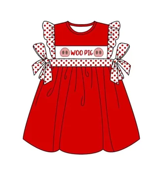 Godišnji butik odjeće za djevojčice, slatka je beba crvena haljina bez rukava, duljine do koljena, pogodan odijelo za dječaka
