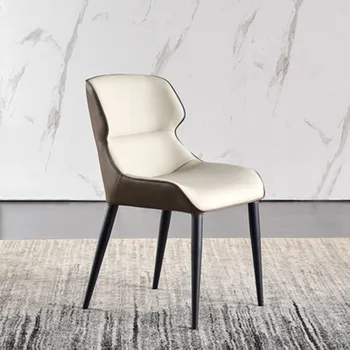 Minimalistički skandinavski Kožni Željezni stolac Moderan Svijetao Luksuzni Dizajn stolica za dnevni boravak u Talijanskom stilu Namještaj Cadeiras De Jantar