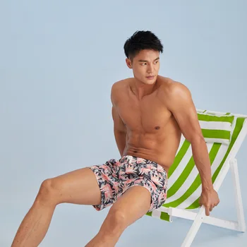SEOBEAM/ Nova muška ljeto plaža odjeća od tkanine s uzorkom ljiljana, plaža odjeća s po cijeloj površini svakodnevne muške gaćice