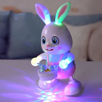 Robot-zeko Pleše, pjeva, E-glazba za kuniće, robot-životinja Udaranje u bubanj s led pozadinskim osvjetljenjem, slatka električna igračka za kućne ljubimce, rođendanski poklon za djecu