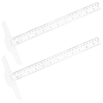 2 komada 30-сантиметровая T-Oblika Obostrano skala Plastični Alat T-Oblika Linija za Izradu i Cjelokupnog izgleda (in, cm)
