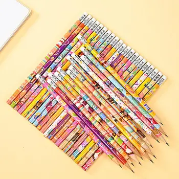 Različite dizajnerske olovke, duhovita odmor olovke na rođendan, 24 drvene olovke sa gornjih ластиками za dječje rođendanske potrepštine, suveniri