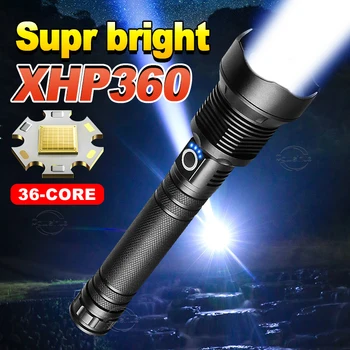 Super Moćna Led Svjetiljka XHP360, Punjiva USB, Taktička Svjetiljka velike Snage 28650, Vanjski Vodootporan Svjetiljka Za Kampiranje S Zoom
