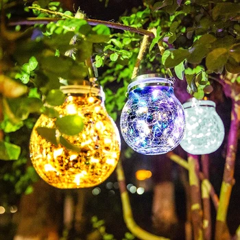 Solarni visi svjetiljka LED Youtube Glass Ball Vanjska Svjetla vodootporan rasvjeta u obliku глобуса za uređenje vrt/dvorište/drva/ograde