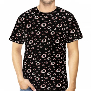 Muška majica s 3D Ispis Grozan Eyes, Prozračne Majice Od Poliestera Harajuku s kratkim rukavima u stilu Харадзюку, Vanjska Odjeća