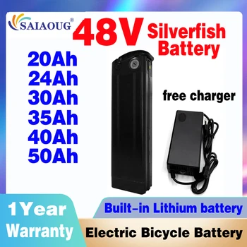 Baterije za električni Bicikl Silver Fish 48v 20ah 50ah Litij baterija 13s5p Akku Accu 1500w Bateria De Litio 24V 36V, 52V 60V 72V 30AH