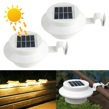 2X Solarni Noćni 3LED Zidna lampa za koridor Dvorište i Vanjski Ograda, Vijenac Ulica Dvorište, Travnjak Kuća Home Dekor ušteda energije za Osvjetljenje