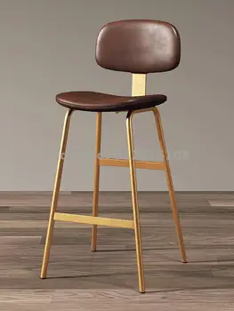 Skandinavski moderni lagani luksuzni bar stolica s jednostavnim leđa, visoka stolica za recepcije, kućanstvo željezni visoka stolica za hranjenje