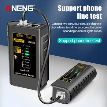 Mrežni kabel tester ANENG M469D Uređaj za Uparivanje Telefonske linije, RJ45, RJ11 s led indikator za Uključivanje-isključivanje, Oklopljeni