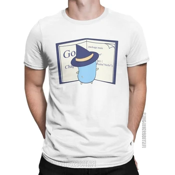 Muška majica Go Gopher Witch Učenje, jedinstvene majice Golang, klasična majica okruglog izreza, 100% pamuk, dar Ideja, odjeća