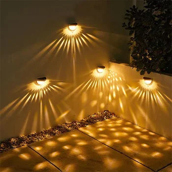 2/4 KOM Romantični Downlight LED Solarni Zidne Lampe Vanjski Vodootporan Lampa Na Solarnu Energiju Osvjetljava Kućno Dvorište Trijem Ukras Dvorišta