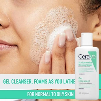 100% Cerave Amino Acid Facial Cleanser 88 ml Za Normalnu do Masnu Kožu Gel-Pjenu C Cream je Krema Za Lice, Mlijeko Za tijelo, Losion