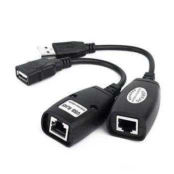 Produžni USB 2.0 Produžni kabel Adapter muški i ženski do 150 metara pomoću kabela za repetitor CAT5/CAT5E/6 RJ45 Lan Ethernet Network