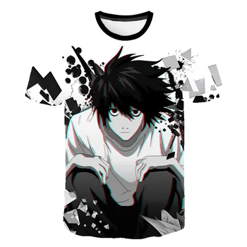 Ljetna majica оверсайз s 3D ispis Death Note u stilu Anime Za muškarce/žene, Vođa prodaje, funky udobna majica u Manga stilu Харадзюку za dječaka, dječji grafički Vrhovima