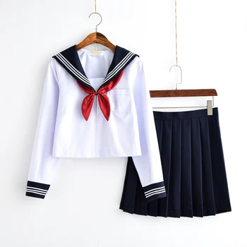 Bijela školska oblik japanskog klase, školske uniforme Mornar Japanske flote, Student odjeća za djevojčice, animacija, Odijelo Mornar JK Navy