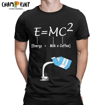 Energija = Mlijeko X Kavu, muška t-shirt, novo, majice kratkih rukava i okruglim ovratnikom, хлопковая dar ideja, odjeća