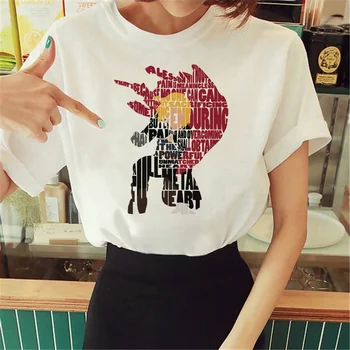Majica sa metalnim Alkemičar, ženski japanski top za djevojčice, manga, grafička japanski odijevanje
