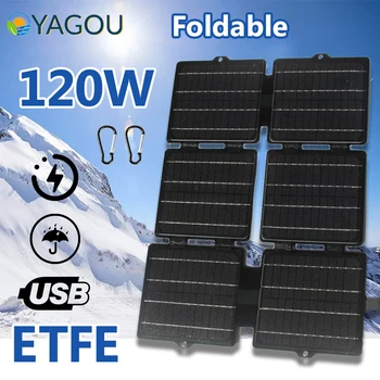 Pregibno klizni solarni punjač ETFE snage 120 W, 12 v, dual USB, Kvalitetna Vodootporna solarni panel za punjenje mobitela, Kamp Ourdoor