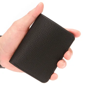 Novi ultra-tanki Soft Novčanik od Umjetne Kože s Granulacijom Liči, Mini Torbicu za kreditne kartice, Muška Torbica za kartice, Muška Kratka Torba za kartice