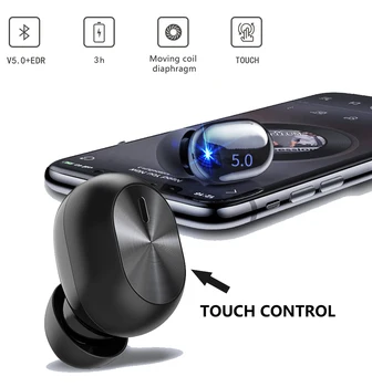 Mini-nevidljive Slušalice Bluetooth Slušalice 5.0 Bežične Slušalice, Handsfree Stereo Slušalice Sportska Igraonica za Slušalice Za iPhone