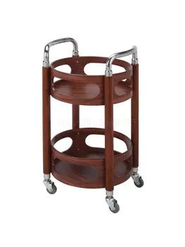 Shop restoran stroj za isporuku čaj i dvostruka okrugla kolica za vino od nehrđajućeg čelika stroj za pečenje mobilna servisna kolica