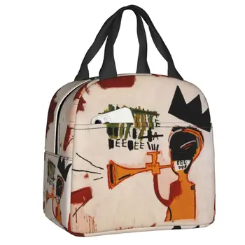 Trumpet By Basquiats Usamljena torba za ланча za rad, škole, Grafiti, Vodootporan термоохладитель, Ručak-boks, Ženska Dječja torba za jelo