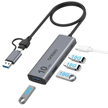 5 USB portova Type C Hub za laptop velike brzine prijenosa podataka od aluminijske legure