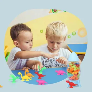 10 kom. Silikona građevinskih blokova s dinosaura, Crtani igračka u obliku životinja za djecu iz stres, interaktivna igra za roditelje i djecu