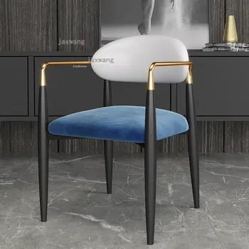 Luksuzni blagovaona stolice Nordic Light, Тканевое stolica za pregovore, Stolica za šminkanje, Moderan Dom Blagovaona stolice sa naslonom, Kuhinjski namještaj