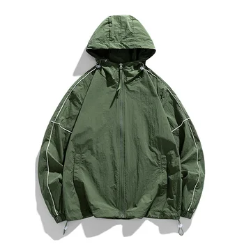 Godišnji Tanak Vojni Zeleni Ledeni Silk krema Za odijelo, Muška Moda Svakodnevni jakna za par koji je otporan na uv zračenje, Casual odjeća, kaputi