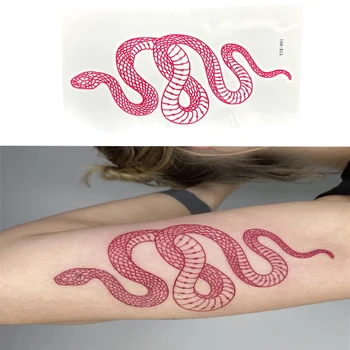 1pc Crna/pink Vodootporne Privremena tetovaža Naljepnica Zmija Flash-Tetovaže i Body art Ruku Lažna tetovaža na rukavu za žene i Muškarce
