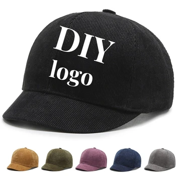 bejzbolska kapa s logotipom po narudžbi, modni samt kape s kratkim poljima za muškarce, jesensko-zimski vrt šešir za tatu, sportski šešir za konja