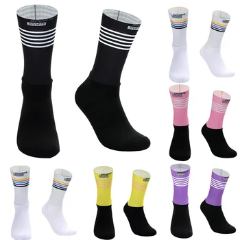 Čarape za biciklizma iz ledenog svile MTB, elastična ukrcaj, profesionalne muške sportske čarape za biciklizma, udoban, poboljšavaju snagu mišića
