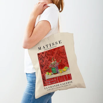 Vaza s uzorkom Matisse, Ротко, фовизм, Ženska torba-тоут, ženske torbe za kupovinu, Eko-moderna torba za kupovinu u supermarketu s dvostrukim po cijeloj površini