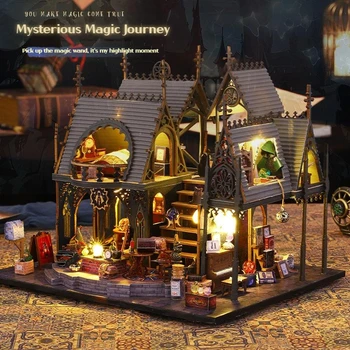 Novi drveni lutkarske kuće, svojim rukama, magic house u retro stilu Casa, minijaturne građevinske setove s namještajem, led kućica za lutke za odrasle, božićne darove