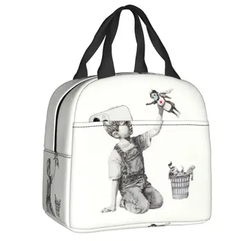 Ručak-boks s po cijeloj površini Banksy Tribute To sestra ljubimce za žene, термоохладитель, torba za ланча s izolacijom za jelo, Školski radnici putne torbe za piknik