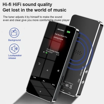 MP4 player 2,0-inčni Metalni zaslon osjetljiv na Music player MP3 MP4, kartica podržava Bluetooth 5,0, Ugrađeni zvučnik, FM radio, Alarm, E-knjiga