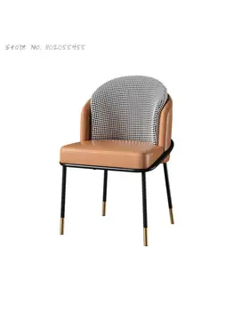 Skandinavski tkanina kožni blagovaona stolice u obliku хаундстута, domaći toaletni stočić, stolica sa naslonom, stolica za šminkanje, moderan, lagan, jednostavan luksuzni