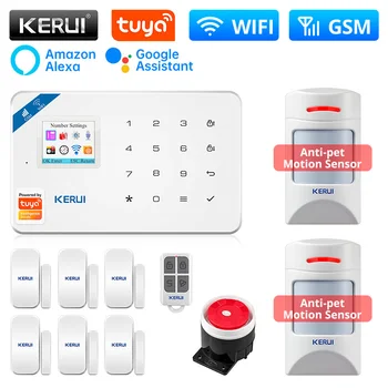 KERUI W181 Alarm WIFI GSM Alarm kit Dom Podrška Alexa Smart Life Senzor pokreta Protiv kućnih ljubimaca Detektor Vrata senzor Sirena